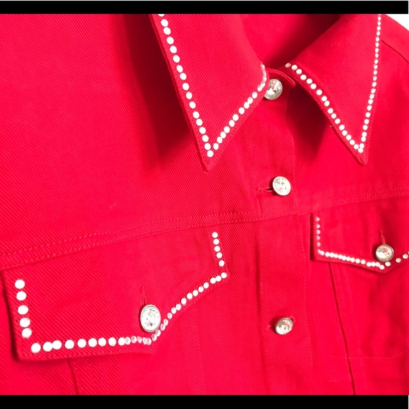 Red Jean Jacket - Picture 2 of 5